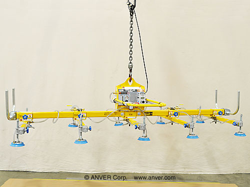 ANVER Ten Pad Electric Powered Vacuum Lifter for Lifting Steel Sheets 10 ft x 5 ft up to 500 lb